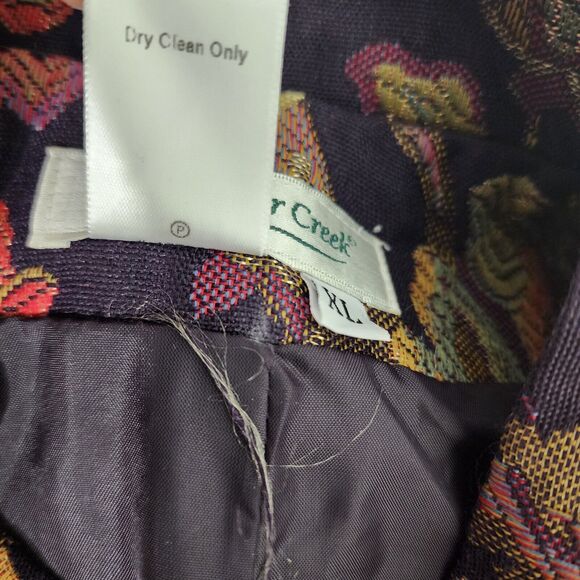 Coldwater Creek Womens Jacket XL Embroider Tapestry Floral Full Zip Blazer Lined - Picture 10 of 10